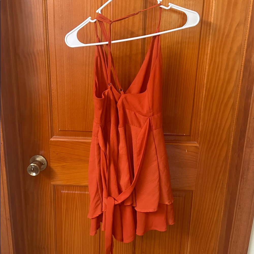 Burnt orange sleeveless romper size small - Picture 3 of 8